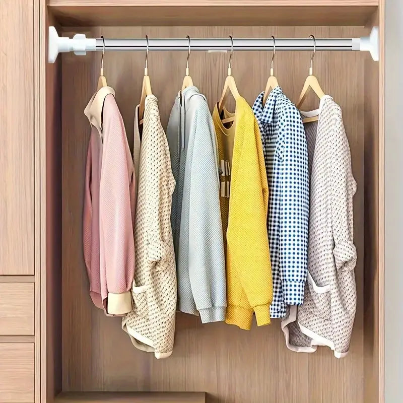 Barra Plegable Expandible Ropa Baño