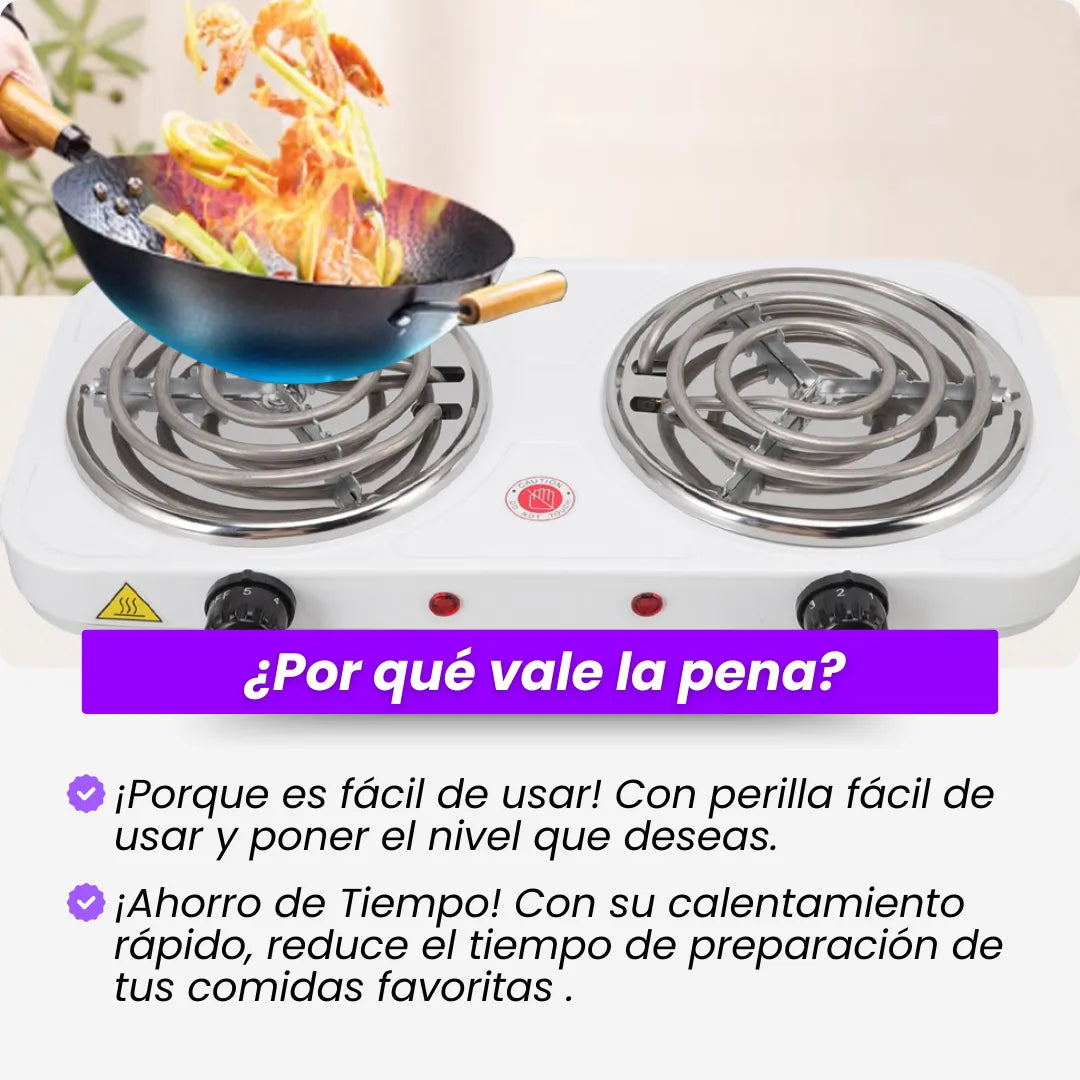 Estufa Eléctrica 2 puestos: Ahorra gas🔥💵