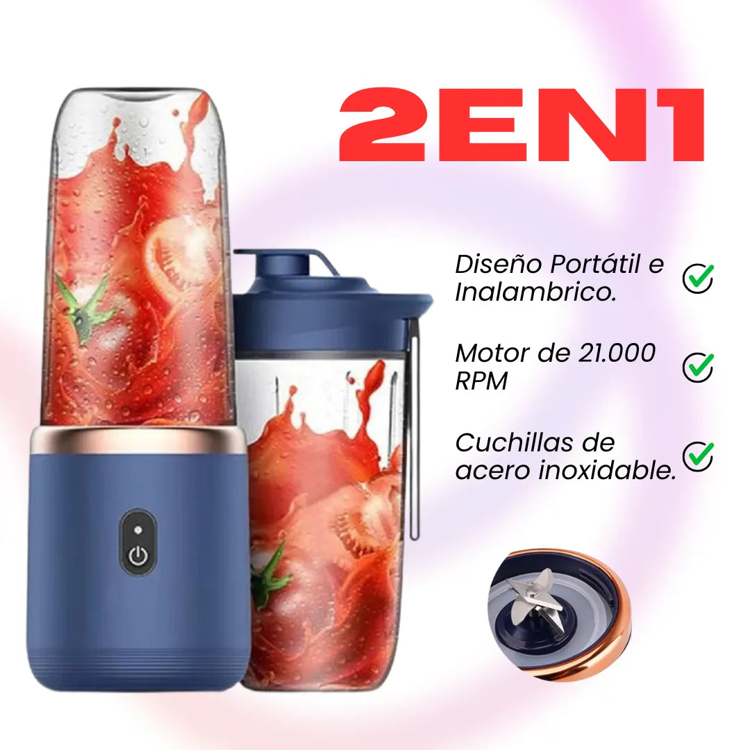 Licuadora Portatil Jugos 2 Vasos