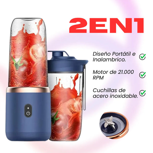 Licuadora Portatil Jugos 2 Vasos