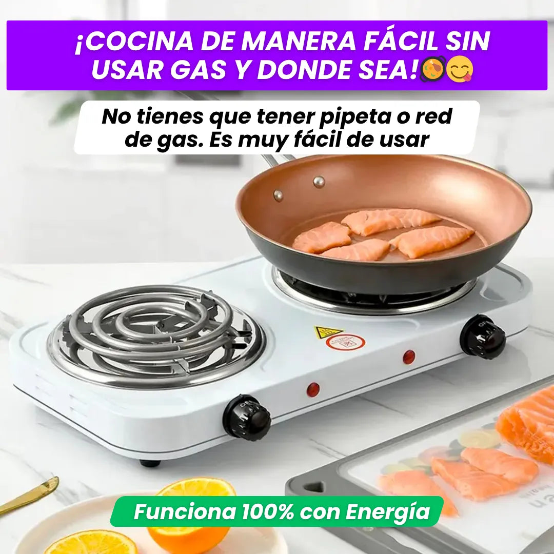 Estufa Eléctrica 2 puestos: Ahorra gas🔥💵